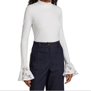 [Cinq a Sept] Lace bell sleeve top